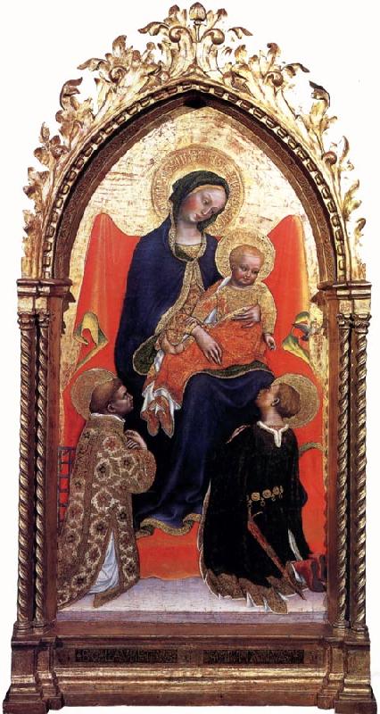 Giovanni di Francesco Madonna Enthroned with St Lawrence and St Julian Germany oil painting art
